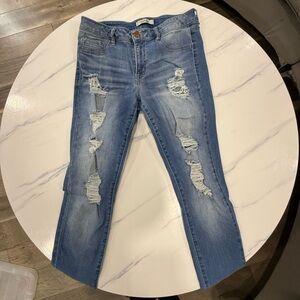 Refuge Light Blue Distressed Skinny Jeans